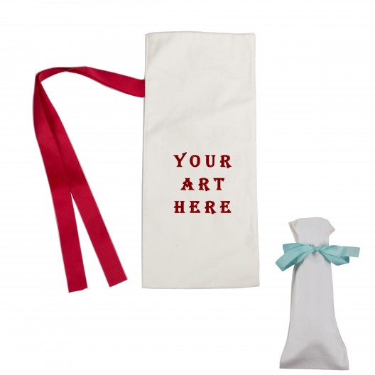 100% Natural Cotton Wine Bag With Red Ribbon 100% Natural Cotton Wine Bag With Red Ribbon